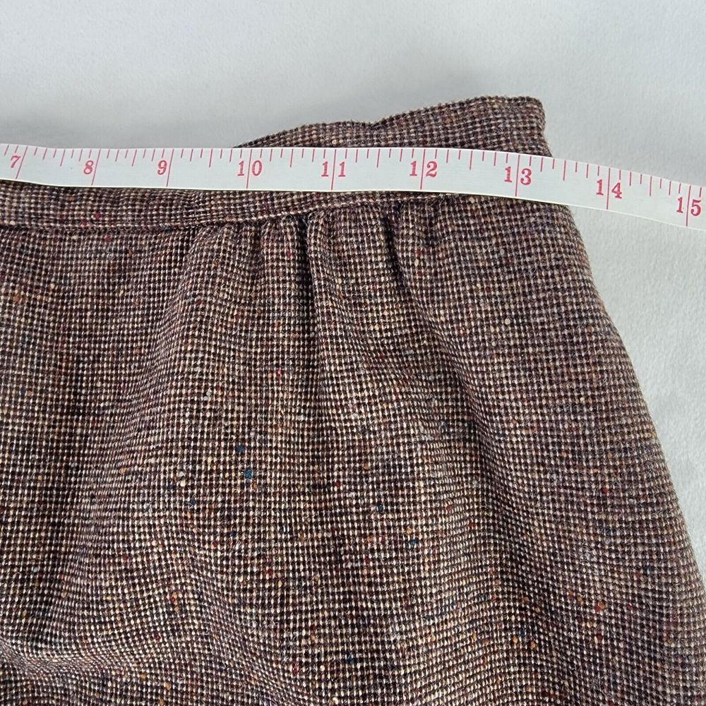 Pendleton Vintage Pure Virgin Wool Size 6? Pencil Skirt Brown Pockets Zip Back - Picture 3 of 10